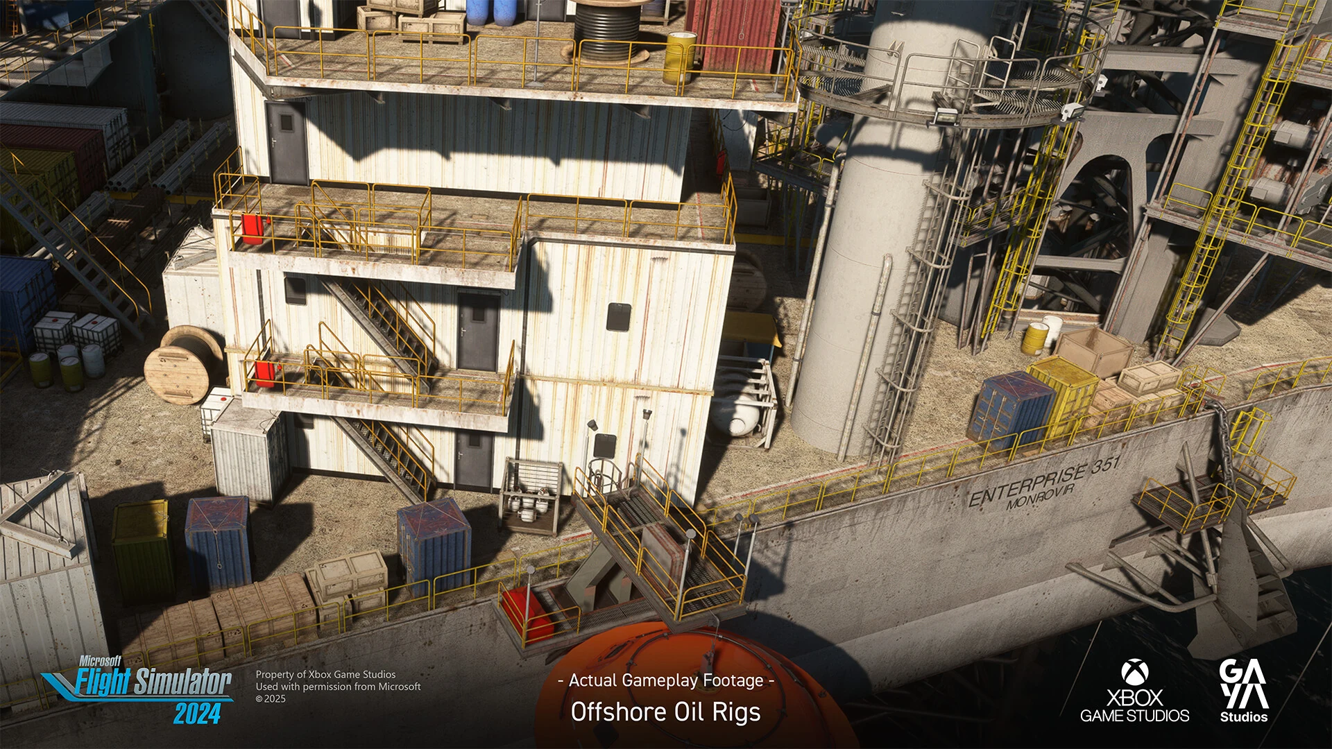 Surface storytelling in a detailed offshore oil rig environment