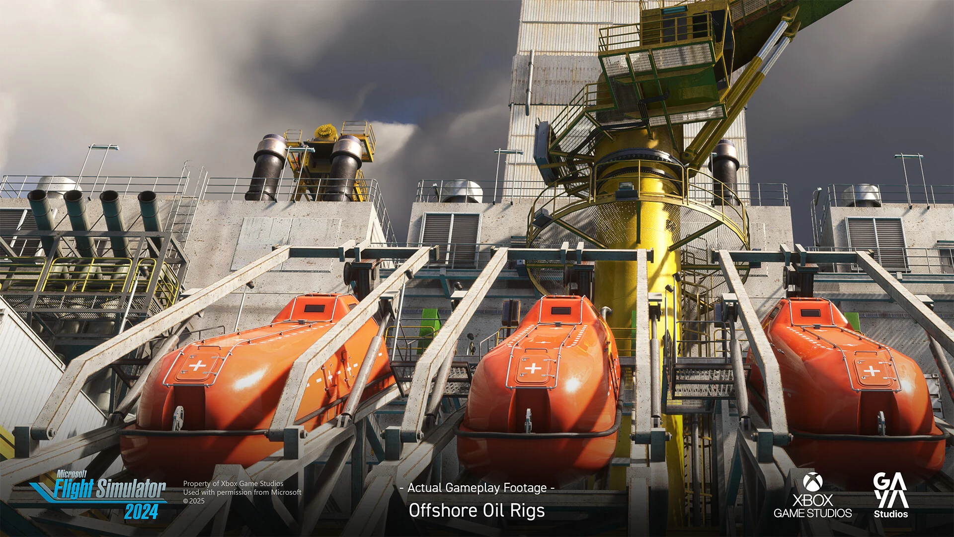 Functional detail in a detailed offshore oil rig environment